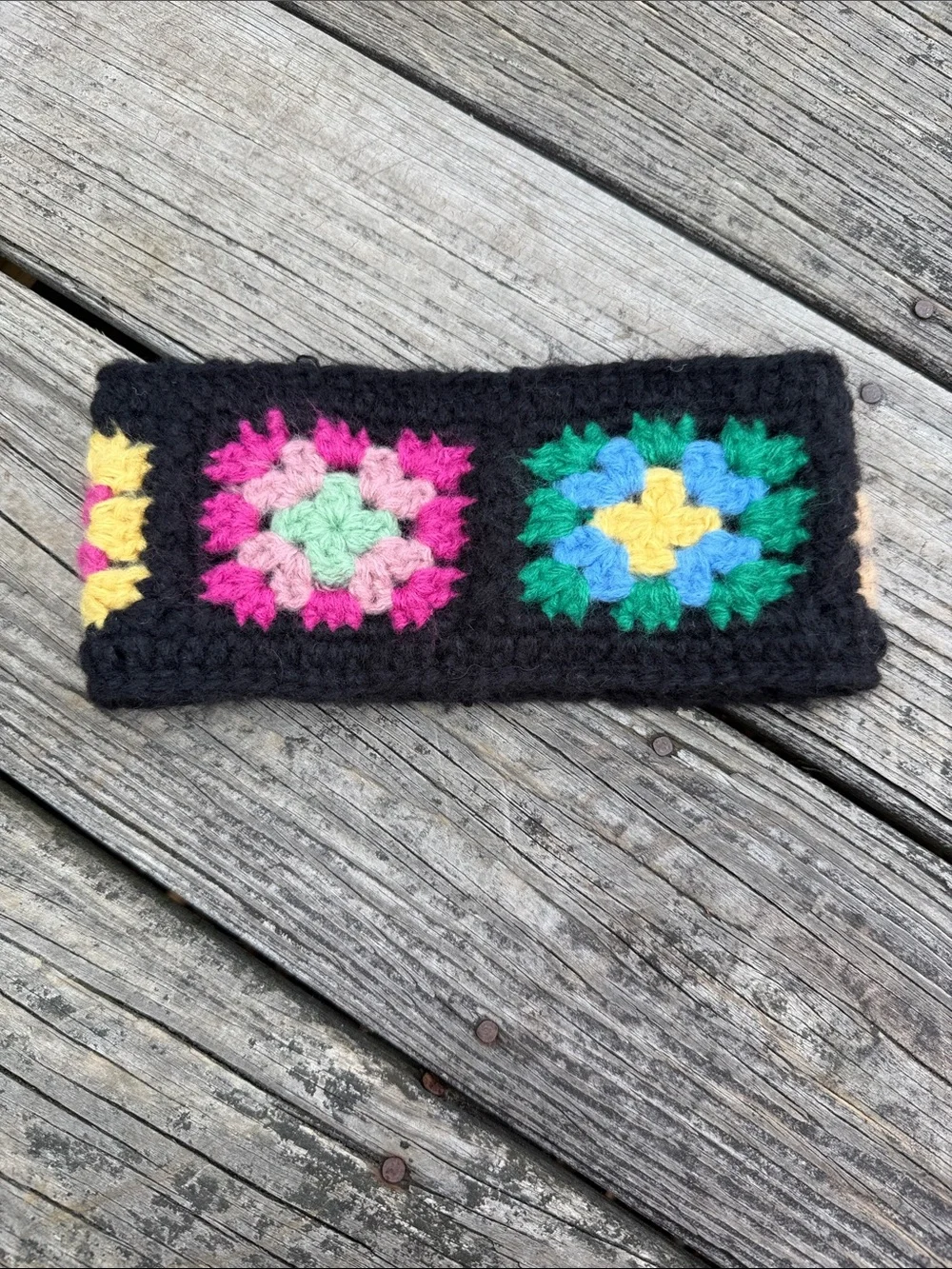 Wild Fable Black Crochet Fleece Headband, one size fits most